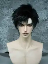 黒茶灰色のウィッグ【BJD用・ファッションアート・極上の柔らかさ】