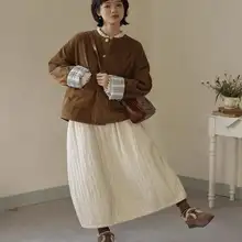 高腰Aラインスカート【保温効果・中長丈・秋冬用・小柄向け】
