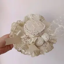 手作りリボン付きブローチ【華やかな金色・ローズフラワーデザイン・ロリータスタイル】