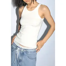 ユニセックスのロングタンクトップ【ブラック・ホワイト・天然コットン・ウエストシェイプ】