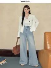 刺繍入りルーズフィットジャケット【大きいサイズ・学院風・高級感】