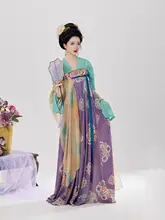 華やかな中国風デザインの改良漢服上襦と雪崩帯付きチュニックドレス【雪紡素材・ストラップ付き】（セットアップ対応）