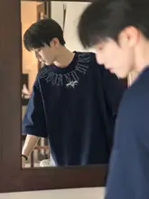 個性的なデザイン！夏用ラウンドネックTシャツ【ハンド＆アイボールプリント・ショートスリーブ・ストリートファッション】