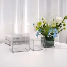 透明アクリル製スクエアプランター【多肉植物用・花器・小型魚槽】