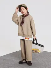 男の子用秋冬ファッションカジュアルセットアップ【シンプルなデザイン・パッチワーク】（セットアップ対応）
