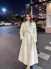 キャメル色の両面使用可能なカシミヤコート【シンプルデザイン・韓国風・気品あるウールアウター】