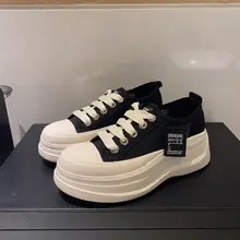 厚底通気性キャンバスシューズ【女性用・夏用・軽量・スニーカー】