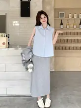 韓国風 カジュアルスウェットワンピース【スタイル・春用・三点セット】（セットアップ対応）