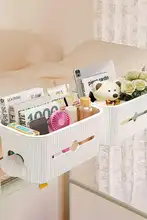 学生寮用ベッドサイド収納ラック【床上利用・小物整理に最適】