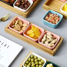 陶器の皿 おやつ皿 家庭用 2色チェックデザイン