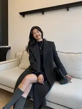 極上の柔らかさ 羊毛ダブルフェイスコート【ゆったりシルエット・ミドル丈・上品デザイン】