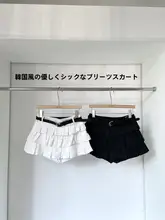 高腰不規則デザインスカート【黒・百褶・防透け・ベルト付き・通勤用】（セットアップ対応）