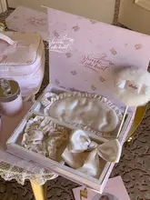 ケーキクマ柄のシルクアイマスクギフトボックス【フラワーレース・ツイリースカーフ付き】