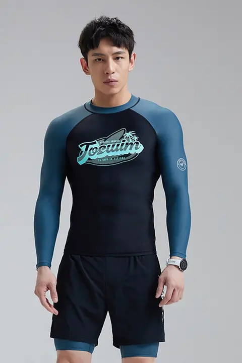 toswim メンズ 水着 ショートパンツ 2点セット ラッシュガード UVカット サーフィンウェア ビーチ 温泉 ダイビング 「TOSWIM」