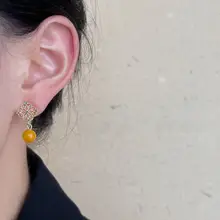 レトロな透かしデザインのレースジルコンピアス【フレンチスタイル・ハンドメイド】