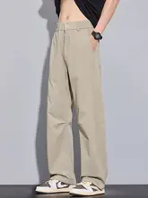 快適な着心地！メンズカジュアルチノパンツ【極上の柔らかさ・カーキ・ワイドレッグデザイン】（セットアップ対応）