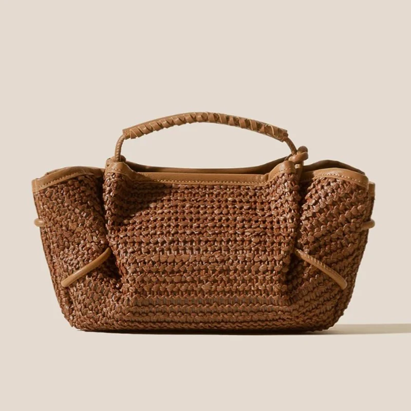 手提げ・ショルダー仕様のハンドメイド草編みバッグ【フランス風・高級感・皺デザイン】の実用性と環境への影響