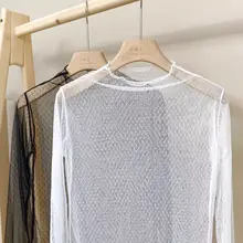 半高ネック レディース 長袖インナー【シースルー・レース・秋冬用】