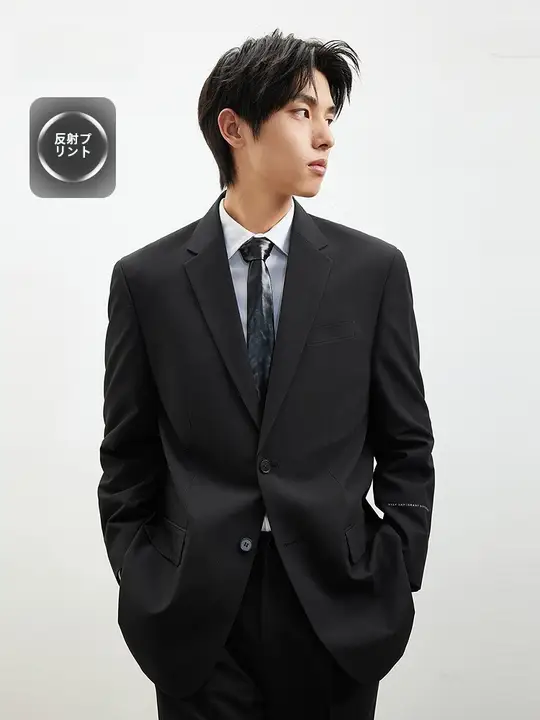 通勤用反射素材 メンズスーツジャケット【春季新作・ファッションデザイン】