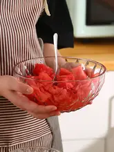 透明ガラスボウル フルーツ 野菜 サラダ ボウル 材料 耐熱 耐冷