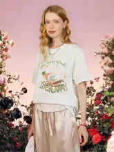 カップル向け サプライズギフト ボタニカルデザインのコットンTシャツ【花束ギフトボックス入り】