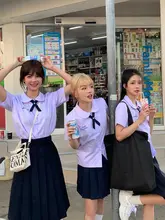 女子用タイ風JK制服 半袖シャツセット【学生服・運動会・卒業式用】