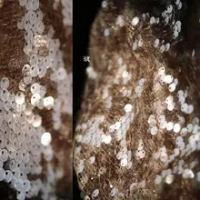 深い琥珀色の高級小さなラメ入りメッシュ透け感のあるブラウンチャイナドレス用生地