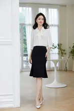 夏用ビジネスセットアップ【高級感あるゆったりしたシフォンブラウス・面接対応・二部構成】（セットアップ対応）