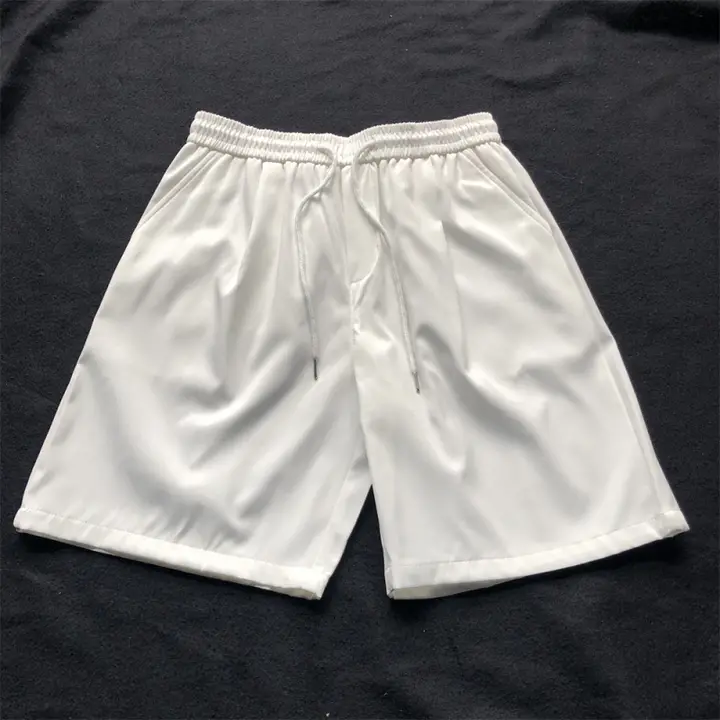 ホワイトレースアップカジュアルショートパンツメンズトレンドブランド