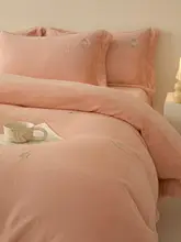 冬用保温ベッドカバー4点セット【ミルクビロード・ダブルサイドフリース・厚手・コーラルフリース】