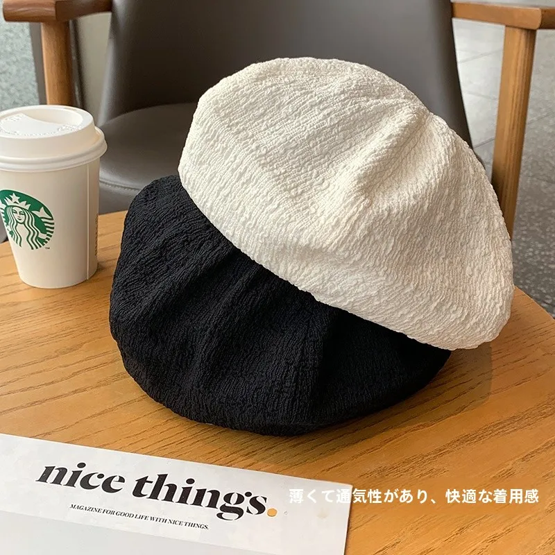 春秋用のベレー帽：韓国製の肌理感と可愛いデザインで日常ファッションを完成