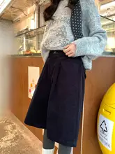 極上の柔らかさのコーデュロイジッパー付きボタンパンツ【韓国風・カジュアル】（セットアップ対応）