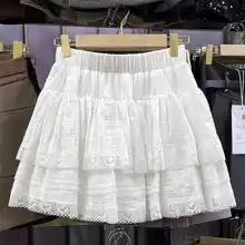 花柄レースハイウエストフレアスカート【夏用・Aライン・ショート丈・大人可愛い】