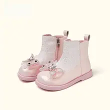 女の子用プリンセスショートブーツ【ファッショナブルなレザーブーツ・秋冬・極上の柔らかさ・シンプルデザイン】