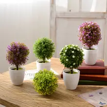 北欧デザイン デスクトップ装飾用フェイクグリーン【リビング用・小型・花瓶付き】