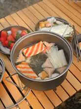 チタン製 大容量アウトドア蒸し鍋【キャンプ用・耐久性・鍋セット】