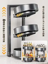 キッチン用回転調味料ラック【多機能・角型・収納力抜群】
