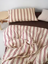 Life9rapher 中古ピンクス�トライプコットン寝具セット【レトロ・学生用・ウォッシャブル】