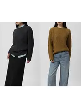 立体編みデザインの厚手ウールセーター【極上の柔らかさ・高品質・ニット】