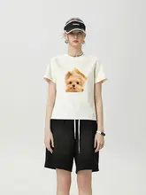 かわいいペットデザインの短袖Tシャツ【フィット感あり・日常用】