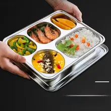 304ステンレス製 お弁当箱【仕切り付き・4分格・家庭用・ビジネス向け】