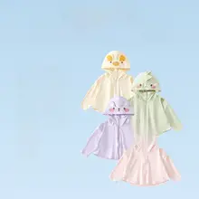 UPF50+対応の子供用防晒ケープ【薄手・夏用・女の子用】
