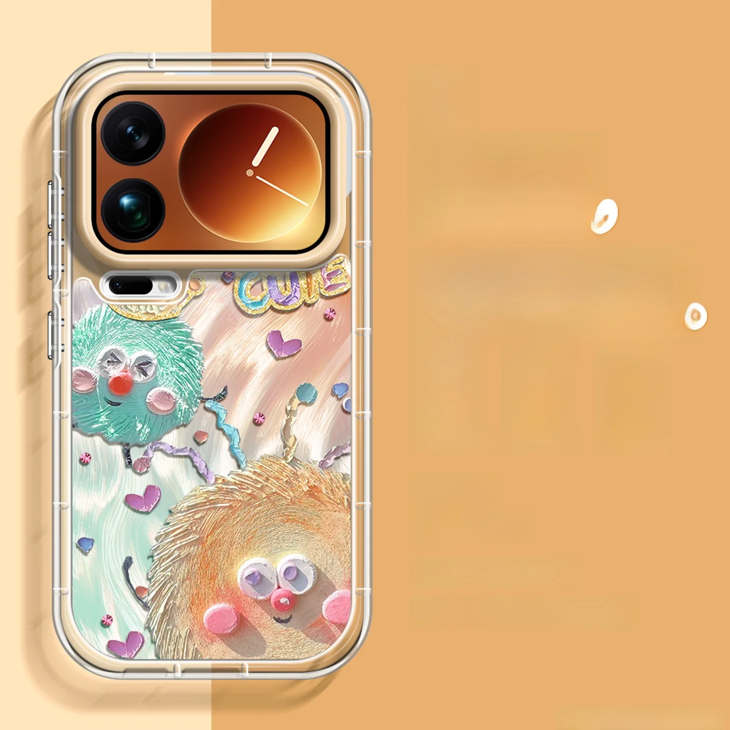 似顔絵 ミニキャラ スマートフォンケース：かわいい毛玉柄の保護壳が実際どうなのか？