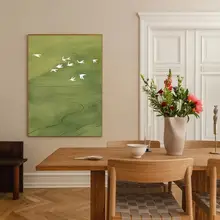 フランス風ビンテージ飛び鳥デスクトップアート【風景装飾・玄関用】