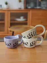 ユニークなデザインの陶器製コーヒーカップ【家用・インスタ風・マグカップ】