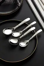 onlycook 316ステンレス製大容量平底スプーン【家庭用・子供用・スープスプーン】