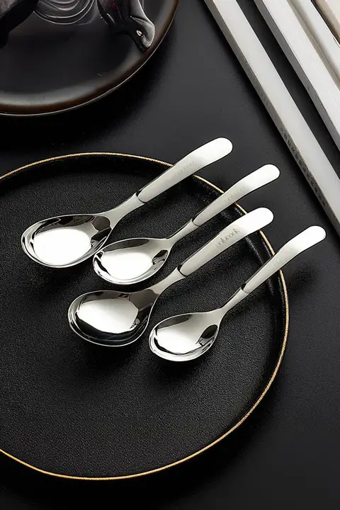 onlycook 316ステンレス製大容量平底スプーン【家庭用・子供用・スープスプーン】