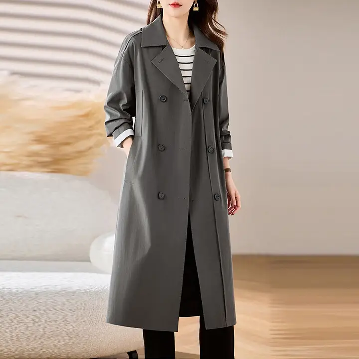 紅羽堂 レディーストレンチコート【中長丈・春秋用・膝下丈・ファッションアウター】