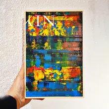 ポップアート風 抽象デザイン 大判手描きインテリアアート【寝室・リビング用】