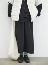 スカート ブラック ミモレ丈 小柄 通勤 ニット Aライン バックスリット